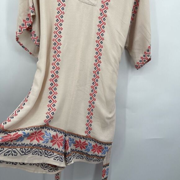 Corey Lynn Calter Tan Bell Sleeve V-Neck Wrap Midi Boho romper Size Small - Picture 2 of 7